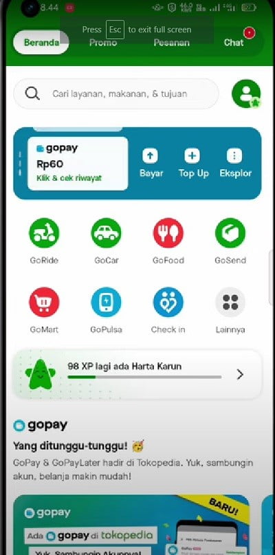 buka aplikasi gojek