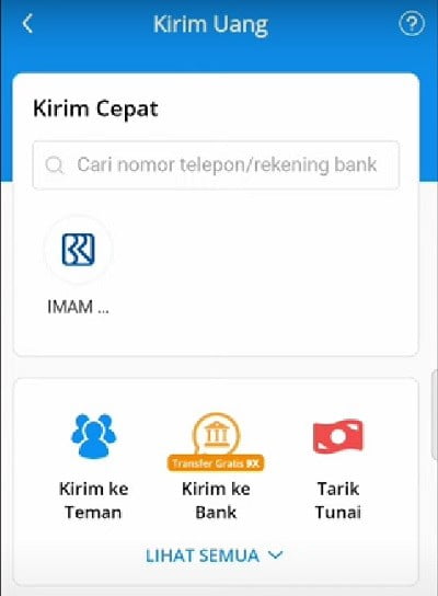 klik kirim uang