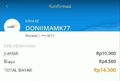 masukan nominal saldo dan klik konfirmasi