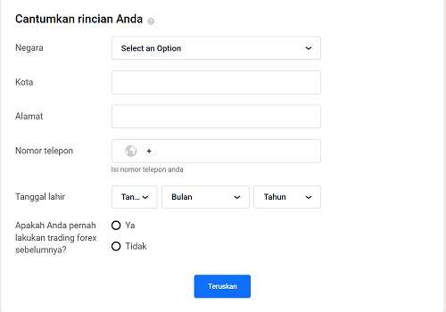 Mengisi Data Pribadi