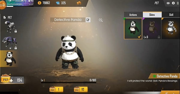 nama pet panda