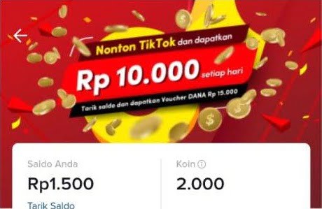 cara mendapatkan uang dari tiktok dengan menonton video